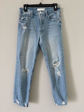 MOTHER Superior The Tomcat Light Wash Denim Jeans Distressed 27